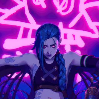 Arcane Jinx phone wallpaper