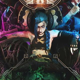 Arcane Jinx phone wallpaper