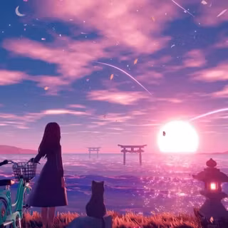 Peaceful winter anime wallpaper