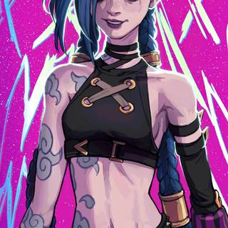 Arcane Jinx phone wallpaper