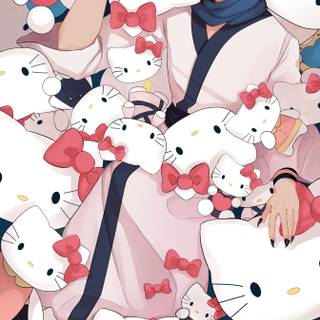 JJK Hello Kitty wallpaper