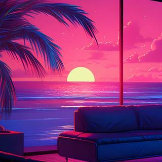 Sunset phone 4k wallpaper