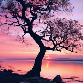 Sunset phone 4k wallpaper