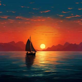 Sunset phone 4k wallpaper