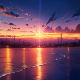 Sunset phone 4k wallpaper