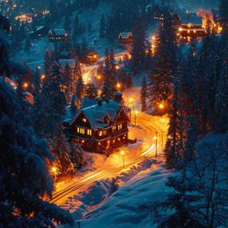 Snow night phone wallpaper