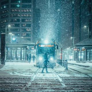 Snow night phone wallpaper