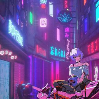 Anime Cyberpunk phone wallpaper
