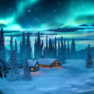 Snow night phone wallpaper