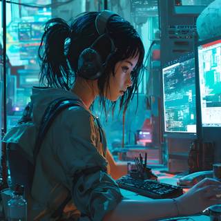 Anime Cyberpunk phone wallpaper