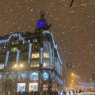 Snow night phone wallpaper