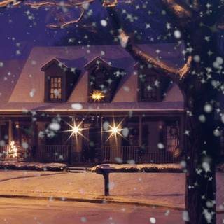 Snow night phone wallpaper