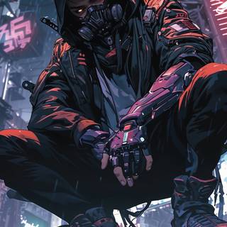 Anime Cyberpunk phone wallpaper