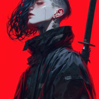 Anime Cyberpunk phone wallpaper