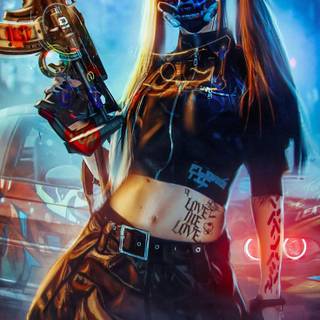 Anime Cyberpunk phone wallpaper