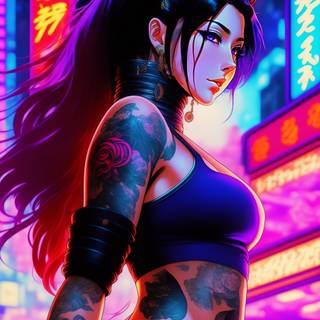 Anime Cyberpunk phone wallpaper