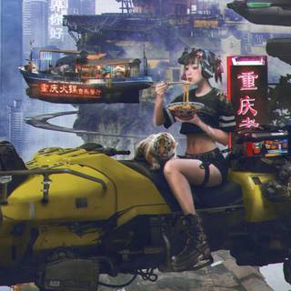 Anime Cyberpunk phone wallpaper