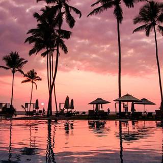 Sunset beach iPhone wallpaper