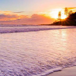 Sunset beach iPhone wallpaper