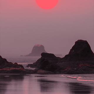 Sunset beach iPhone wallpaper