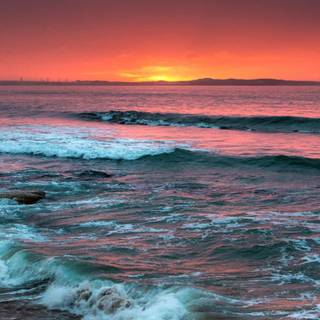 Sunset beach iPhone wallpaper