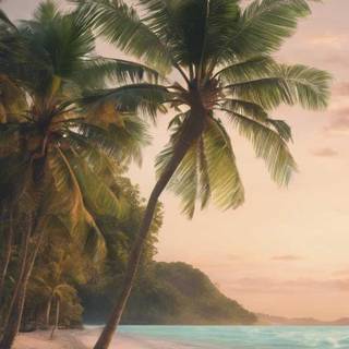 Sunset beach iPhone wallpaper