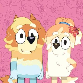 Bluey and Bingo Christmas wallpaper