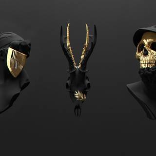 Gold mask wallpaper