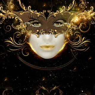 Gold mask wallpaper