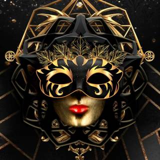 Gold mask wallpaper
