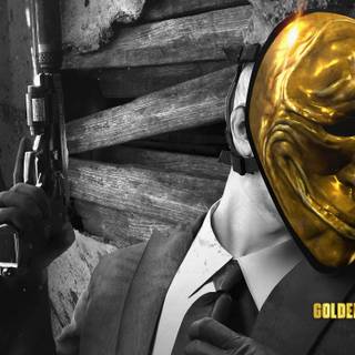 Gold mask wallpaper