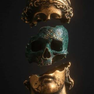 Gold mask wallpaper