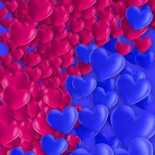 Red and blue hearts wallpaper