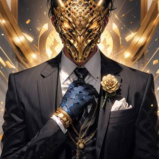 Gold mask wallpaper