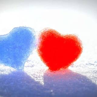 Red and blue hearts wallpaper