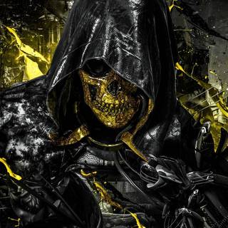 Gold mask wallpaper