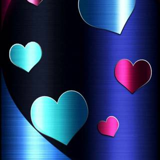 Red and blue hearts wallpaper