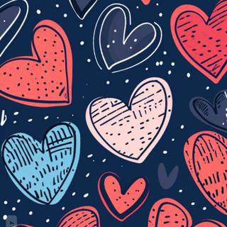 Red and blue hearts wallpaper