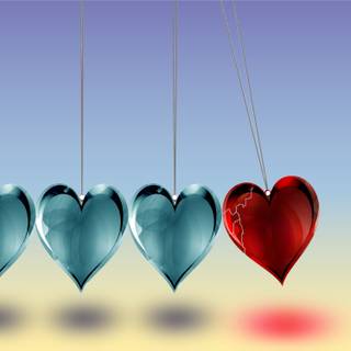 Red and blue hearts wallpaper