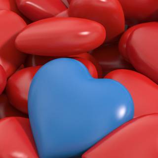 Red and blue hearts wallpaper