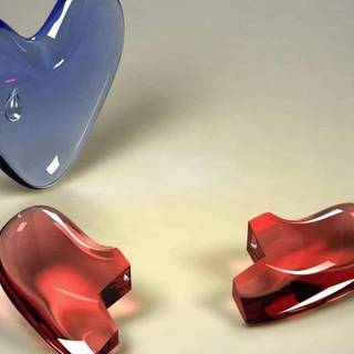 Red and blue hearts wallpaper