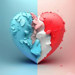 Red and blue hearts wallpaper