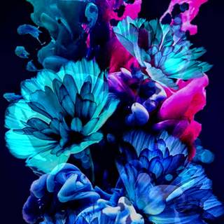 Blue and purple flowers wallpaper