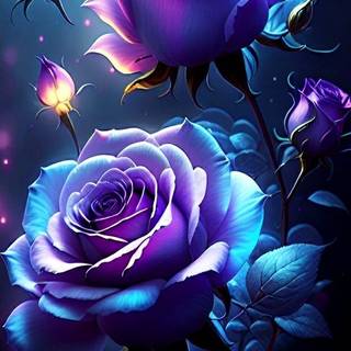 Blue and purple flowers wallpaper