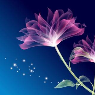 Blue and purple flowers wallpaper