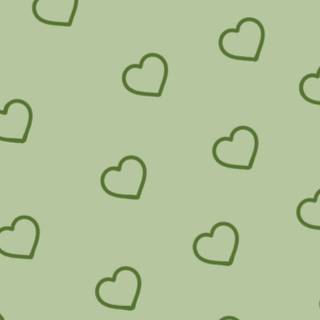 Sage green hearts wallpaper