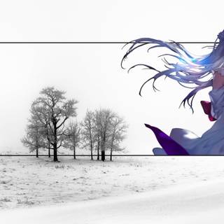 Anime white and purple wallpaper