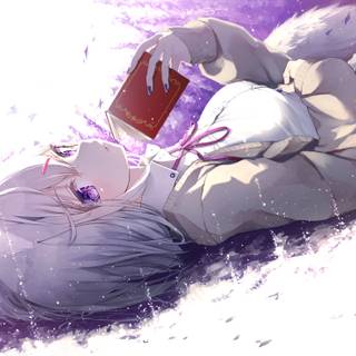 Anime white and purple wallpaper
