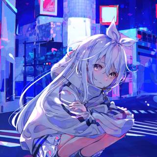 Anime white and purple wallpaper