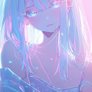 Anime white and purple wallpaper